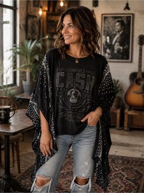 Johnny Cash Graphic Kimono Tee